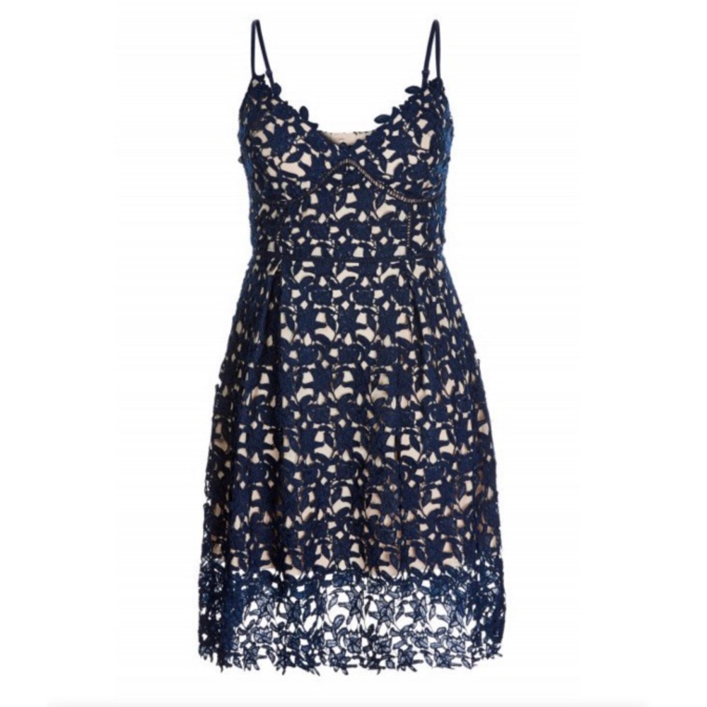 City Chic So Fancy Crochet Fit & Flare Dress